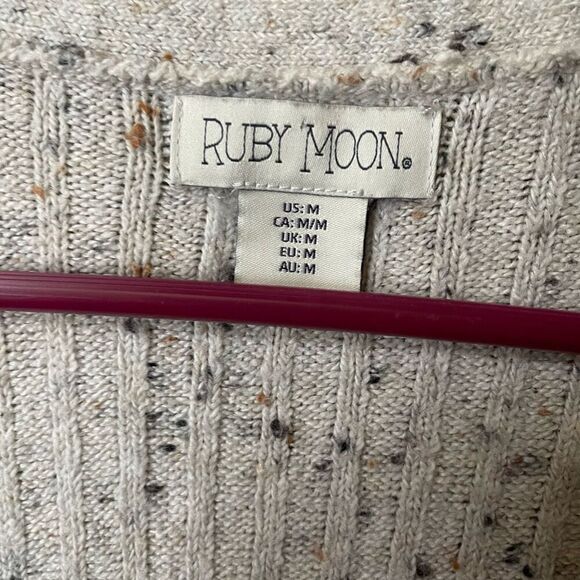 Ruby Moon size M oatmeal speckled duster cardigan. Anthropologie - Picture 5 of 6